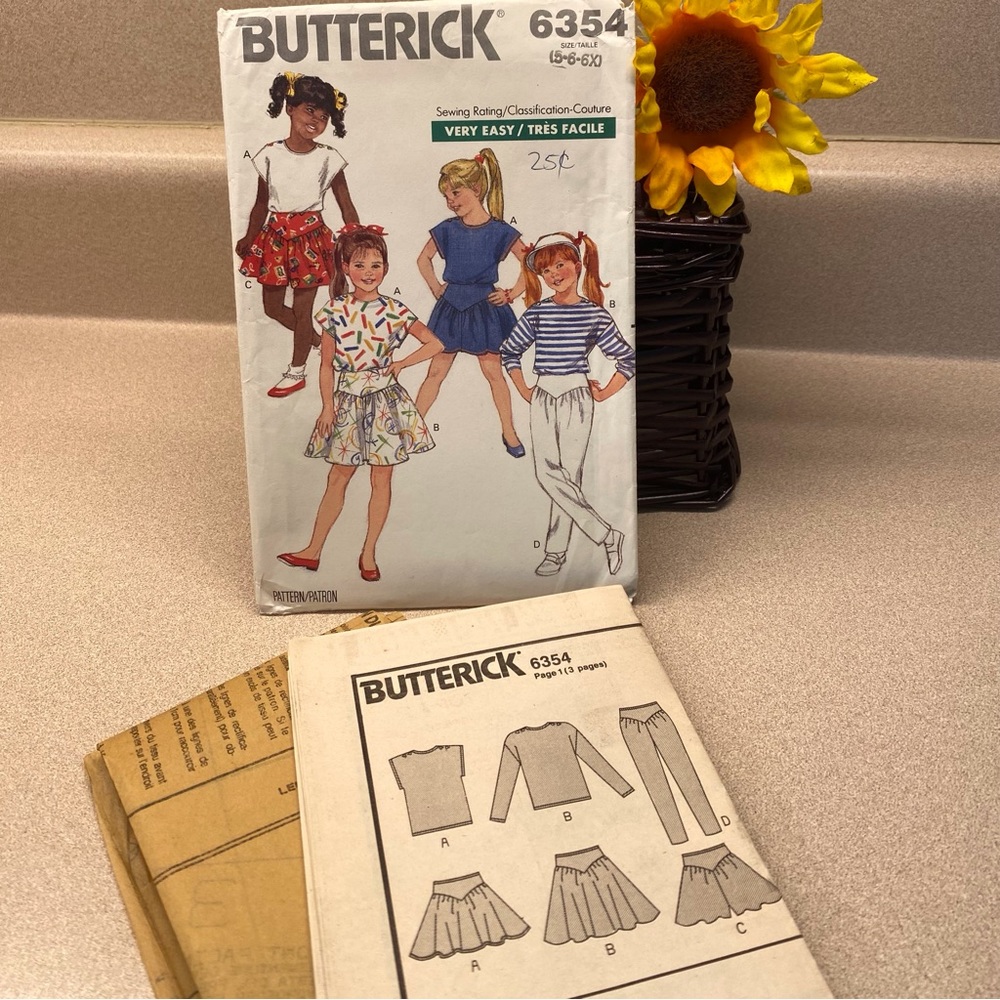 Butterick 6354 Vintage Uncut Kids Sewing Pattern, Sz 5,6,6x - Picture 2 of 4